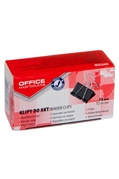 OFFICE products Κλιπ χάρτινο 15 χιλιοστά, 12 τεμάχια/συσκευασία, - μαύρο