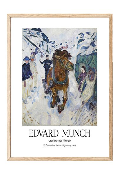 Postifull Edvard Munch - Konj u galopu, slika u drvenom okviru, umetnička ser...