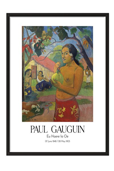 Postifull Paul Gauguin - Eu Haere Ia Oe, Black Framed Art Print, Art Series N...