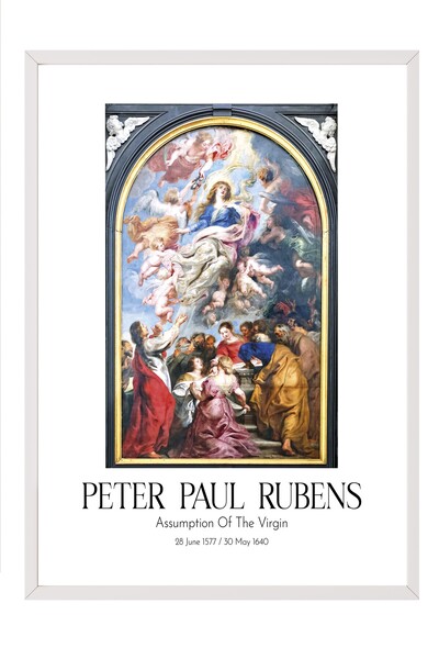 Postifull Peter Paul Rubens - Uznesenje Bogorodice, slika u belom okviru, ume...