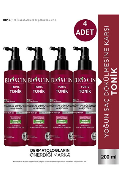 Bioxcin Forte Tonik 200 ml 4 ADET - Mentol Ferahlığı - Yoğun Saç Dökülmesine ...