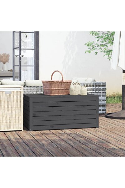 Concept Ladă depozitare grădină, gri, 101x50,5x46,5cm, lemn masiv pin