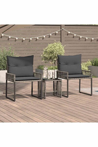 vidaxl Set de Mobilier pentru Exterior 7 pcs Gri si gri inchis