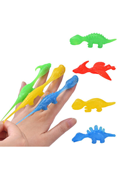 Oyuncakcii Toysvetoys, uçan ve yapışan esnek dinazor, yıkanabilir, 5 adet ras...