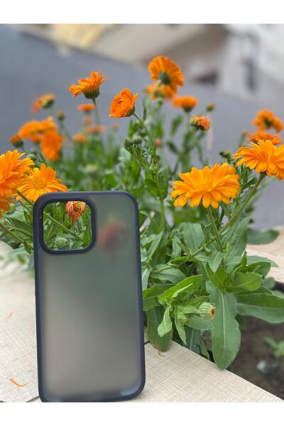 iPhone 15 Pro Max Uyumlu Siyah Kılıf Mat Silikon Kapak Kamera Korumalı Darbe Emici Anti-Şok Tam Koruma
