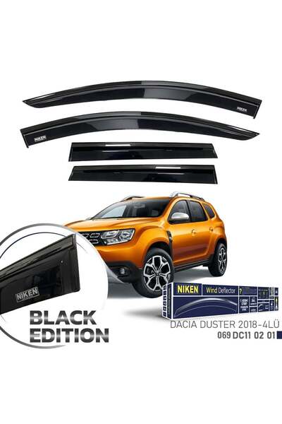 Niken Dacia Duster Cam Rüzgarlığı Siyah Kromlu 2018- 4'Lü
