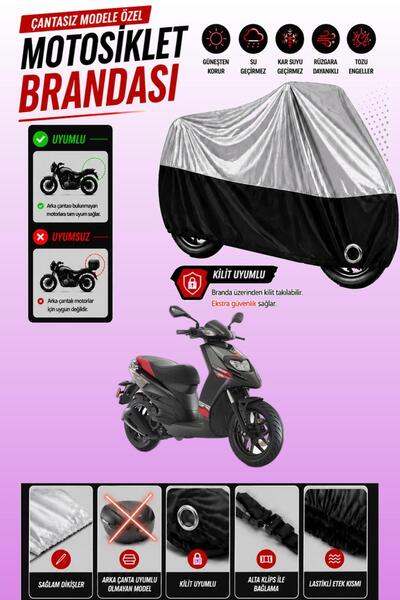 Cemku Twin Top Gray - Bottom Black Aprilia Sr 125 Compatible Engine Cover, Re...