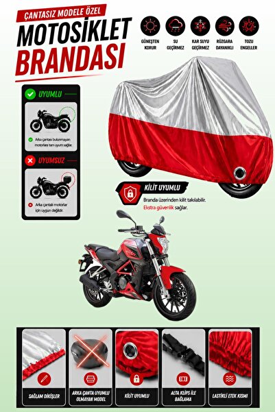 Cemku Twin غطاء محرك متوافق مع Benelli BN 251 باللون الرمادي من الأعلى والأحم...