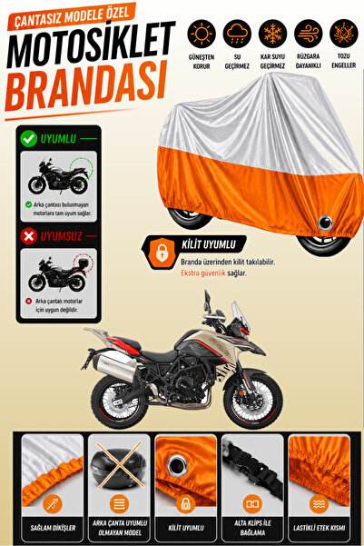 Cemku Twin غطاء محرك متوافق مع Benelli TRK 702X باللون الرمادي من الأعلى والب...