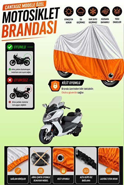 Cemku Twin Top Gray - Bottom Orange Sym Joymax 250I Abs Compatible Engine Cov...