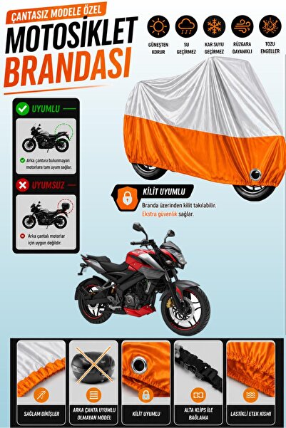 Cemku Twin غطاء محرك علوي رمادي - سفلي برتقالي متوافق مع Bajaj Pulsar NS 200 ...