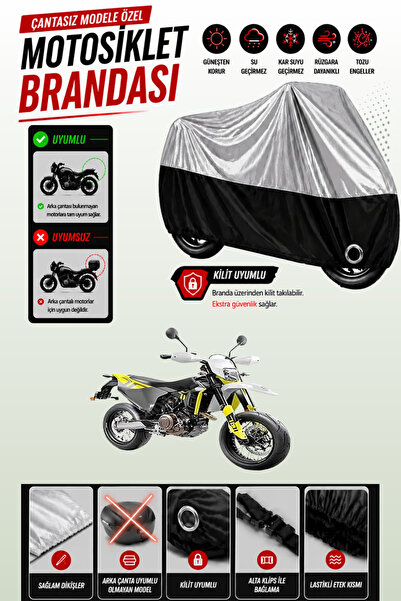 Cemku Twin غطاء محرك متوافق مع Husqvarna Supermoto 701 باللون الرمادي من الأع...