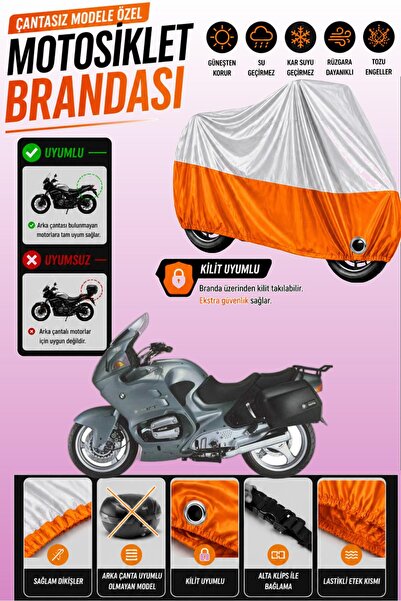 Cemku Twin غطاء محرك علوي رمادي - سفلي برتقالي متوافق مع BMW R 1100 RT، غير م...