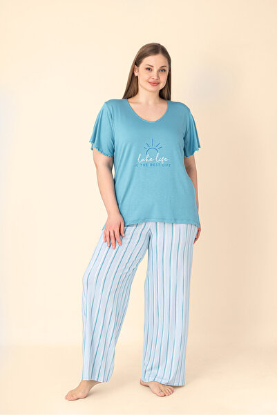 SEAMLIFE HOMEWEAR Battal Palazzo Takım