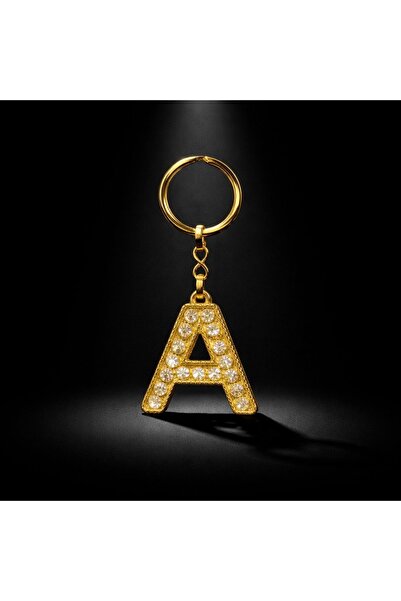Luvia Accesories Metal anahtarlık A harfi pırlanta işlemeli
