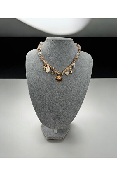 TUELA Tuelataki /Sea Shell Natural Stone Necklace |   Bohemian Summer Pearl D...