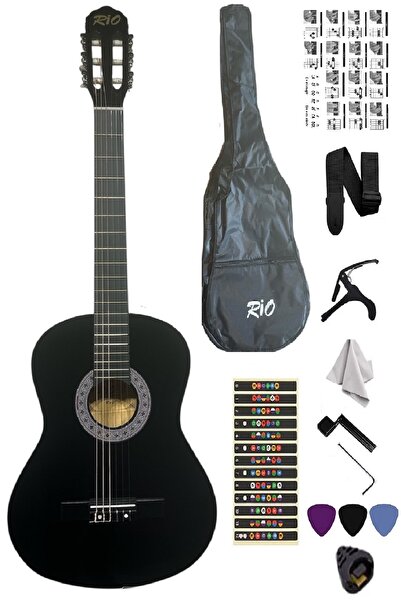 müzikhane 3/4 7-14 Yaş Klasik Gitar Askı Kapo Gitar Kılıf Pena Penalık Nota Y...
