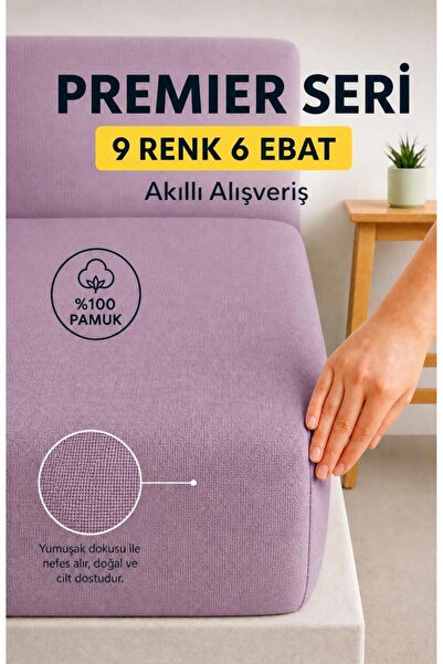 Sheri Home %100 Pamuk Lastikli Çarşaf – Ekonomik Serisi | Ebat Seçeneği 100 x...
