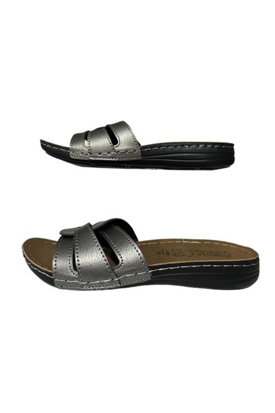 MULEX 2456 Women's Silver Anatomical Sole Slippers