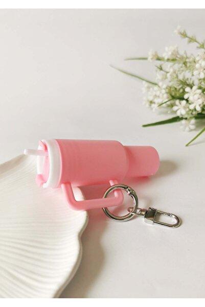Halley Concept Mini Thermos Figured Charm Keychain Pink – Plastic Bag Ornamen...