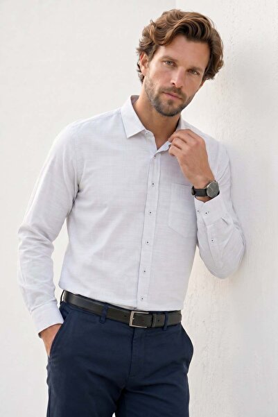 Tudors Erkek Regular Fit Klasik Kesim Oversize %100 Pamuk Keten Doku Yeşil Gö...
