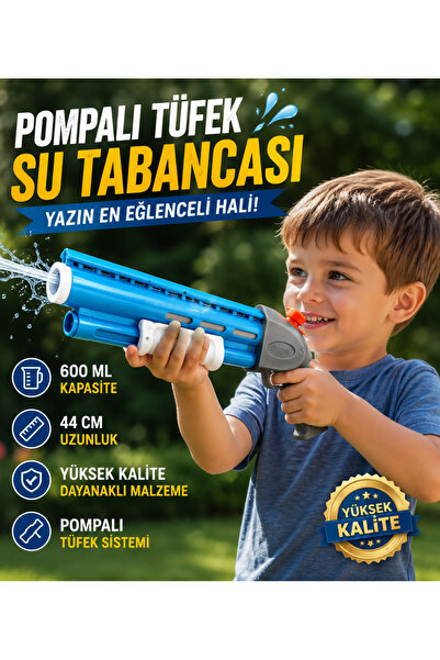 LRS STORE 44 CM Büyük Boy Pompalı Su Tabancası 600 ML Uzun Menzilli Yüksek Ba...