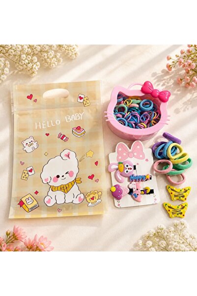 icha Girl's Surprise Rubber Hair Clip Set Mini Colorful Hair Clips Snap Clip ...