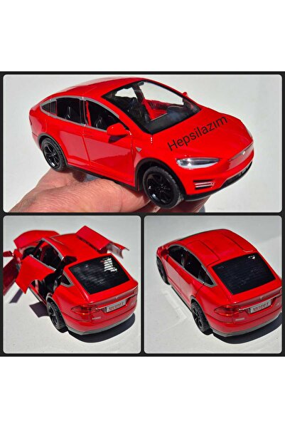 Hepsilazım Oyuncak Tesla Araba Die Cast Model X Metal Koleksiyon 14 cm Araç S...