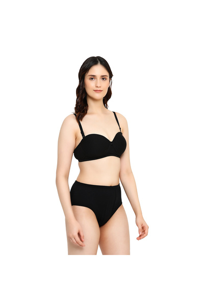 RAJNI Women's Teens Girls Bra Strapless Cotton Lycra Stretch Seamless Medium Coverage Soft Padded Wire-Free Removable Straps