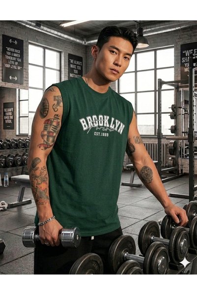 BW Bravely Wear Brooklyn Forever Printed Men's Zero Sleeve Sportsman Sleeveless Tshirt