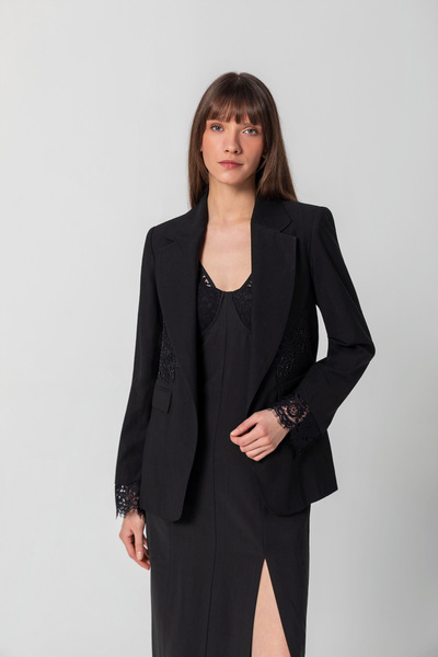 Berr-ın İşlemeli Blazer Ceket Siyah
