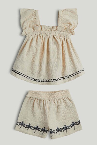 MOTHERCARE طقم توب وشورت من قماش الشاش المزدوج