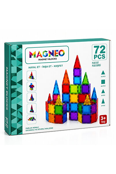 Prlk toys 72 Parça Manyetik Blok Seti – Eğitici Zeka Geliştirici Oyuncak (3+ ...