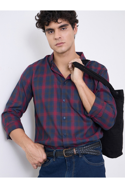 Styli Men Regular Fit Checked Full Sleeve Shirt
