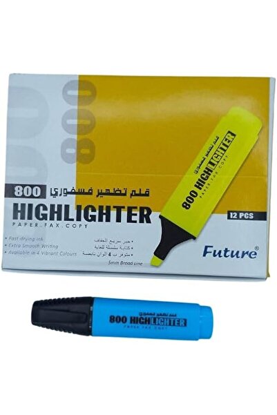 FUTURE Fluorescent Highlighters 800, Assorted Colors, 5.0 mm, 12 Pieces