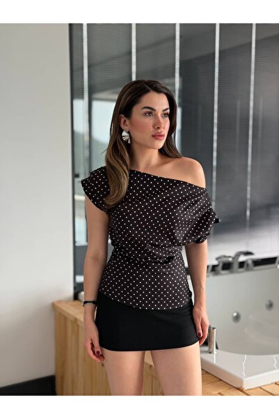 ROUPAS COLLECTİON Polka Asimetik Bluz