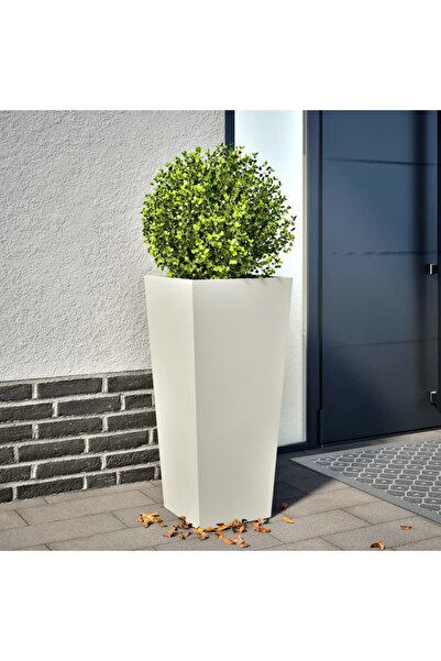 vidaxl Jardiniera de gradina, alb, 35x35x75 cm, otel
