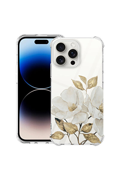 bestcase Husă Antișoc pentru Apple iPhone 14 Pro, Florală - Camelie Aurie, 13...