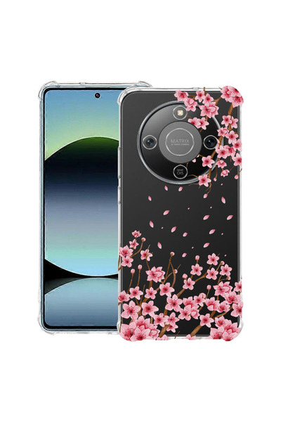 bestcase Husă Antișoc pentru Honor Magic8 Lite, Florală - Floare de cireș roz...