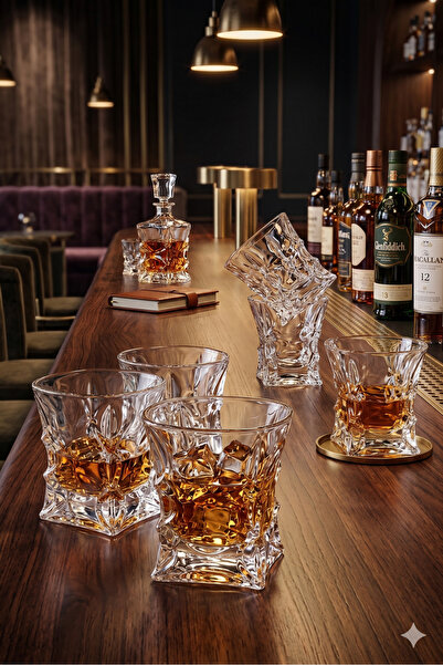 Derinify 2'li Set 280ML Vintage Irlanda Tasarımı Premium Kristal Kesim Bardak