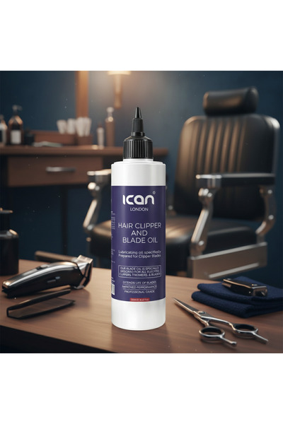 Ican London Hair Clipper Oil 250ml – Professional Blade Lubricating Oil | Clippers, Trimmers & Grooming Tools Maintenance