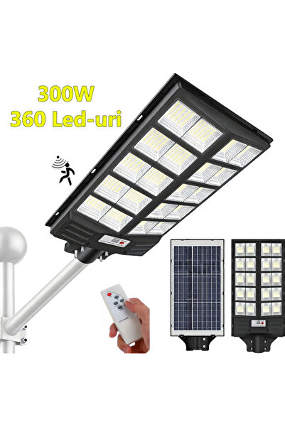 OEM Lampă stradală solară de 300W, 360 LED-uri, autonomie 12–14 ore, panou so...