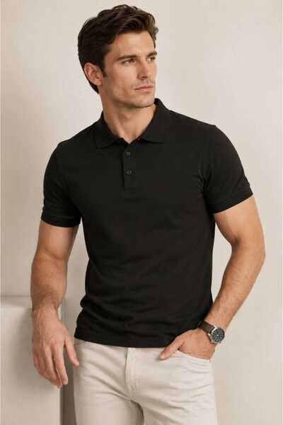 Castello Men's Polo Neck T-Shirt Pique Fabric |   Comfortable Fit, Breathable...