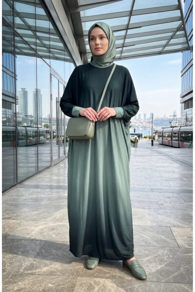 sefamerve Bat Sleeve Sandy Dress 1908-15 Green