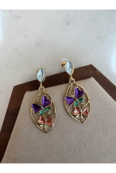 14K Altın Kaplama Fleur Koleksiyonu Küpe