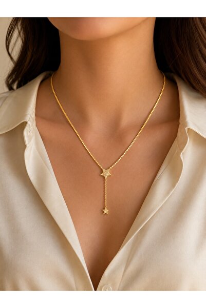 Sistersco Starry Zircon Y Necklace