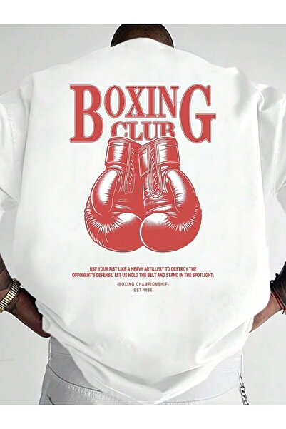 LELVANİ Men's Boxing Club Red Printed T-Shirt