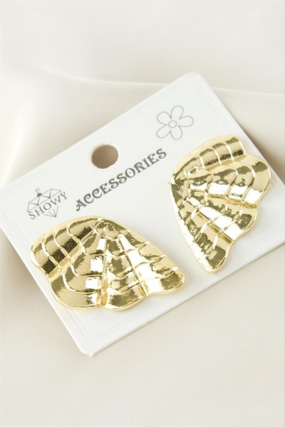 ZERO LAND Ilkeshop Flower Metal Earrings - (215251) Silver Color