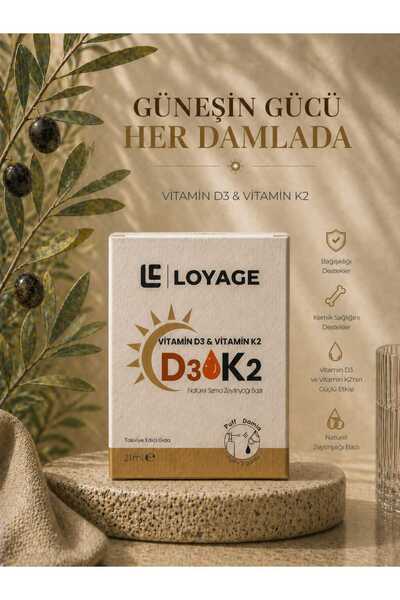 LOYAGE Vitamin D3 K2 Damla 21 ml Takviye Edici Gıda Natural Sızma Zeytinyağı ...