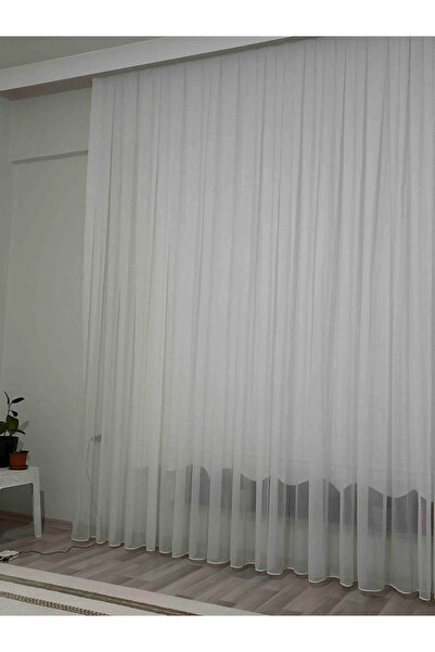 Storlant Luxury Glittery Bamboo Tulle Curtain |   1/3 Layer Dense Pleat |   Off-White Premium Texture |   Ironing Is Not Necessary.